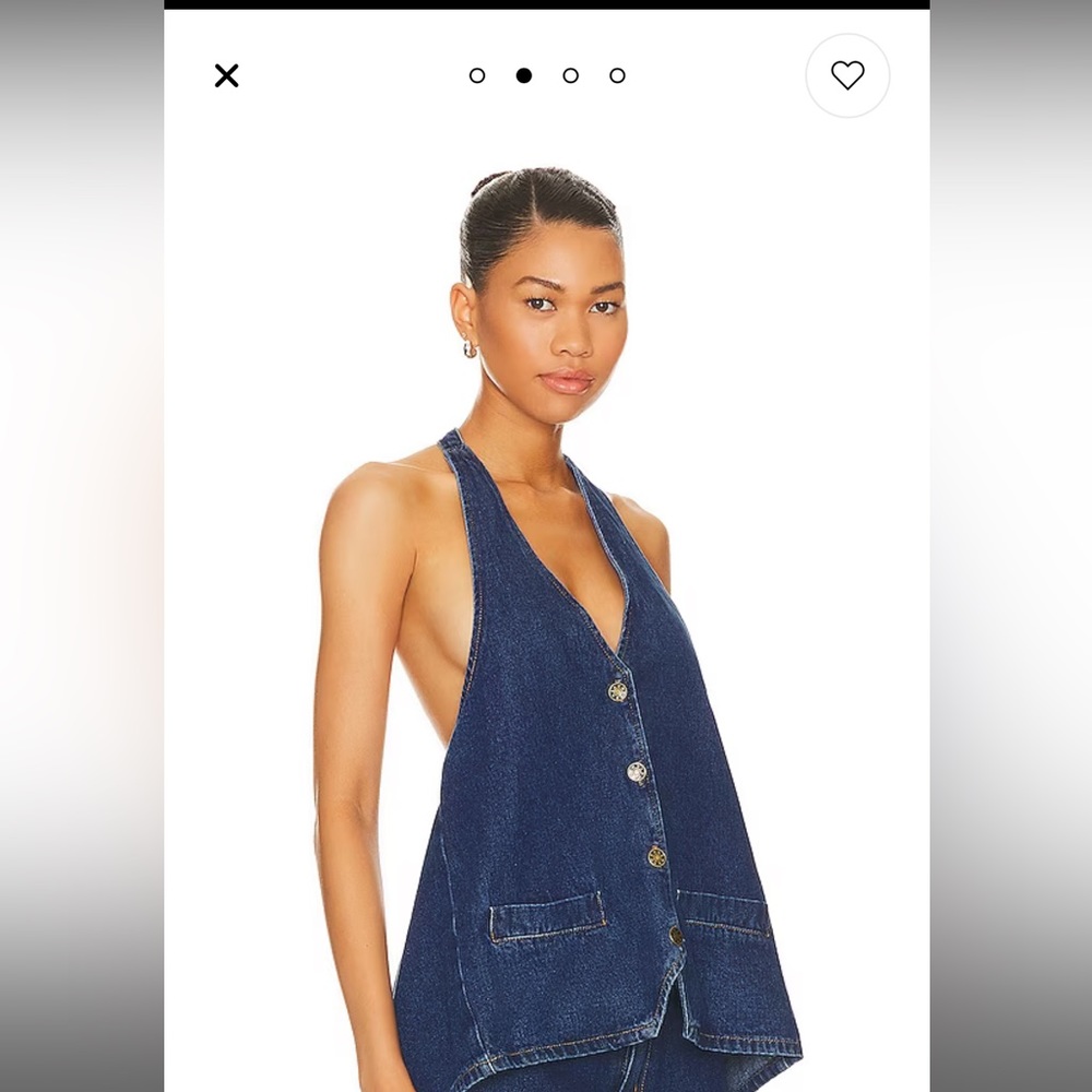 Lioness Hills Halter Top in Dark Denim